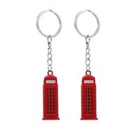 OUNONA Llavero de cabina telefónica de Londres, 2 unidades, diseño nostálgico británico, colgante de aleación duradera para bolsos, recuerdo para Inglaterra