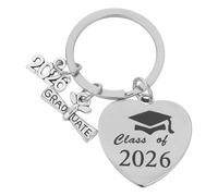 OUNONA Llavero de Graduación 2026 de Acero Inoxidable Colgante Inspirador para Mochila Accesorio Compacto para Obsequio Motivador en Fiestas y Celebraciones de Graduados