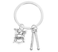 OUNONA Llavero Instrumento Musical Baquetas de Metal para Mochila y Bolso, Colgante Divertido para Amantes Música Rock, Accesorios de Percusión en Plata