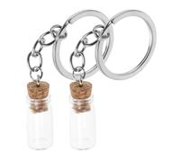 OUNONA Llavero Religioso Frasco de Vidrio Pequeño y Semillas de Mostaza Juego de 2 Piezas Recuerdo de Fe para Navidad Amuleto Espiritual Portátil para Fe y Motivación