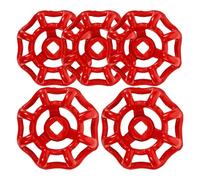 OUNONA Manija de Rueda para Válvula de Agua Metálica Roja, Tamaño 6x6 Cm, Paquete de 5 Piezas para Reemplazo en Grifos Industriales y Jardines