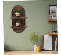 OUNONA Marco Decorativo Ovalado Estantes Estantes para Almacenamiento En La Pared Decoración De Pared Boho Moderna Estante Moderno Pequeño Estante Flotante Estantería Retro De Madera Café