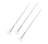 OUNONA Mascarilla Forma de Abanico 3 Piezas Mango Largo para Cuidado Facial, Brochas Ergonómicas para Aplicación Uniforme Zonas Pequeñas, Uso Diario Tratamientos