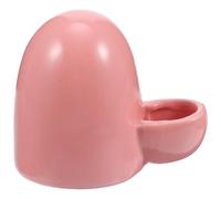 OUNONA Mini Bebedero Fácil de Beber y Almacenamiento Seguro de Cerámica Color Rosa, Dispensador de Agua Automático para para Adecuado para Viajes