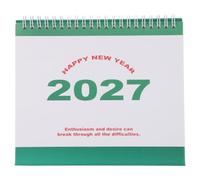 OUNONA Mini calendario de escritorio 2027, planificador mensual y diario portátil para la oficina, agenda pequeña de pie para el trabajo, organizador Fresh Day verde