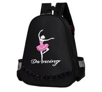 OUNONA Mochila de Ballet para Niñas con Diseño de Princesa Mochila de Infantil de Oxford Bolsa para Almacenar Zapatos y Vestido de Ballet para Fiesta y Color Negro con