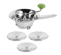 OUNONA Molino Manual de alimentos de acero Inoxidable con Discos Intercambiables, Prensa Giratoria para Frutas y Verduras, Ideal para Puré de Tomate sin Semillas y elaboración de Salsas Caseras