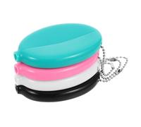 OUNONA Monedero Ovalado Pequeño de PVC con Cadena, Bolsa para Monedas Portátil, 4 Piezas Multicolor, Adecuado para Mujeres, Hombres y Niños, Uso Diario y Viajes