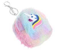 OUNONA Monedero Pequeño de Peluche con Diseño de Unicornio para Niñas, con Cremallera y Llavero, Ligero y Hecho de Poliéster para Evitar Pérdida de Objetos
