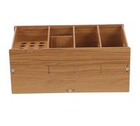 OUNONA Organizador de Madera para Herramientas de Peluquería Soporte Antideslizante para Tijeras y Peines Caja para Salón y Escritorio Diseño Creativo y Funcional