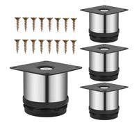 OUNONA OUNONA 4Piezas Patas para Muebles Altura Regulables, Patas de Metal Regulables Armario de Cocina pies Redondo, Patas para Mesas Acero Inoxidable, Pies de Gabinete, Patas Ajustables