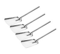 OUNONA Pala para Restos de Carbón de Acero Inoxidable Resistente al Desgaste, Juego de 4 Piezas Pequeñas para Chimenea Doméstica, Herramienta para Limpieza de Invierno