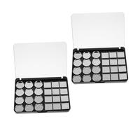 OUNONA Paleta De Sombras De Ojos Magnéticas 2 Piezas Tamaño Compacto Bandeja Vacía De Metal Para Maquillaje Diy En Viaje Soporte Magnético Para Retoques