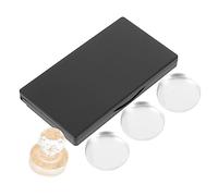 OUNONA Paleta De Sombras De Ojos Vacía Rectangular 3 Tonos Con Espejo, Bandeja De Maquillaje Portátil Para Viaje y Diy, Estuche Resistente Negro Mate Con Discos De Aluminio Incluidos
