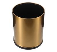 OUNONA Papelera de Acero Inoxidable Dorada de 10l Doble Capa y Diseño sin Tapa, Adecuado para Oficina o Baño Acabado Cepillado Moderno y Superficie Anti-manchas