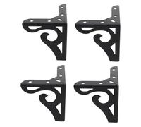 OUNONA Patas de Hierro Huecas para Muebles 10Cm Negras 4 Piezas Juego de Patas de Soporte para Sofá Armarios y Muebles Diseño Calado Europeo Aptas para Hogar y Oficina