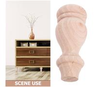 OUNONA Patas de Mesa Redondas de Madera Maciza 6X15 CM Patas de Sofá y Mesa Auxiliar para Muebles Soporte Robusto y Acabado Liso Repuesto para Muebles Estilo Francés Uso Salón y