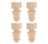 OUNONA Patas de Repuesto para Muebles de Madera de Caucho 15X65 CM Juego de 4 Patas Cuadradas sin Terminar para Sofá Mesa de Centro Armario de Cocina y Escritorio Soporte Resistente
