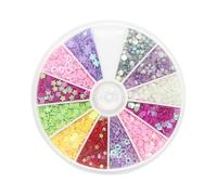 OUNONA Pegatinas para Uñas y Parches de Purpurina 2 Cajas Mixtas 150 Piezas y 8,5 G Colores Variados Decoración de Uñas DIY Uso Doméstico Accesorios para Manicura Estilo Aleatorio