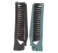 OUNONA Peine Plegable Cabello 2 Piezas Tamaño Pequeño Cerdas Dobles Portátil para Peluquería Uso Doméstico Hombres y Mujeres Colores Verde Oscuro y Negro