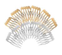 OUNONA Peines de Metal Plateados de 5 Dientes para Accesorios de Novia 100 Piezas Peines Deslizantes DIY para Elaboración de Peinetas y Proyectos de Peluquería Ideales para Bodas y