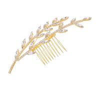 OUNONA Peineta de Novia Dorada Gemas de Imitación Accesorio para Boda y Dama de Honor Peine Decorativo Tipo Rama para Peinados de Novia y Fiestas Diseño Ligero y Seguro