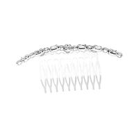 OUNONA Peineta Lateral de Aleación Gemas de Imitación Cabello, Diseño Ovalado Plata, Accesorio Creativo y Delicado para Uso Diario y Bailes