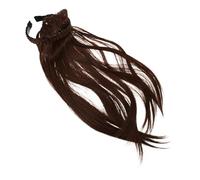 OUNONA Peluca con Diadema Trenzada y Flequillo Integrada Peluca Recta Color Marrón con Volumen Invisible para Cubrir Cabello Fino y Canas Complemento Capilar Femenino Adaptable