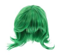 OUNONA Peluca Corta Verde para Niña Bufanda, Cosplay de Colores, Peluca para Disfraces y Fiestas Infantiles, Tamaño Pequeño, Accesorio Divertido para Juego de Roles