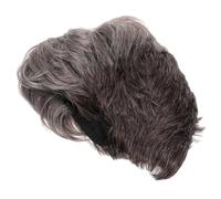 OUNONA Peluca para Hombre Corta de Resistente Altas Temperaturas Degradado Gris con Raya Lateral para Cosplay Fiestas y Halloween