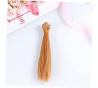 OUNONA Pelucas De Muñeca De Pelo Liso Diy 5 Piezas 15 Cm De Seda Resistente Al Calor Para Muñecas Infantiles Banda Elástica, Peluquín Recto Marrón Claro Para Proyectos Escolares y Manualidades