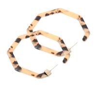 OUNONA Pendientes De Acrílico Con Estampado De Aretes Redondos Elegantes Para Mujeres Joyería Chic Color Tortuga