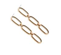 OUNONA Pendientes Geométricos de Cadena Elíptica Personalizados Elegantes para Mujer Colgantes de Joyas para Orejas Dorados Talla Grande Decoración de Moda