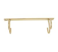 OUNONA Percha para Utensilios de Cocina de Hierro Dorado, Soporte para Gabinete 4 Ganchos, Estante Inferior Porta Tazas Ahorrador de Espacio, Adecuado para Cocina, Baño y Balcón