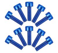 OUNONA Pernos Hexagonales M5X15 MM para Soportes de Bidones de Bicicleta, 10 Piezas en Aluminio Azul, Tornillos para Portabidones en Terrenos Difíciles y Ciclismo Vigoroso