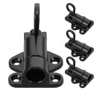 OUNONA Pestillo de Cierre Automático de Aleación de Aluminio Negro 4 Piezas con Tornillos Pestillo de Resorte para Puerta Interior Ventana y Gabinete Herramienta de Seguridad