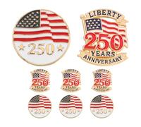OUNONA Pins de Solapa Patrióticos Bandera de Estados Unidos 8 Piezas, Broches Conmemorativos 250 Aniversario 2026 para Día de Veteranos, Accesorios Ligeros y Versátiles para Ropa Formal