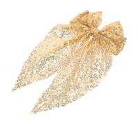 OUNONA Pinza Cabello Lazo Extragrande de Lentejuelas Doradas Horquilla de Cocodrilo para Niñas y Adolescentes Accesorio Brillante para Fiestas y Uso Diario