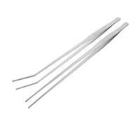 OUNONA Pinzas para Alimentar Reptiles de Acero Inoxidable Set de 2 Unidades de 20 CM Punta Recta y Curva Herramienta Larga para Acuario y Terrario Uso Seguro para Mantenimiento de