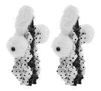 OUNONA Pinzas Pelo de Conejito Esponjosas 2 Unidades, Garras para Cabello Largo de Peluche en Color Claro, Accesorio Suave y Antideslizante para Mujer y Niña, Adecuado para Fiestas