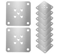 OUNONA Placas de Montaje para Patas de Sofá 7x7 Cm 5 Orificios Interiores, 2 Mm de Grosor, Soporte Metálico Plano, 10 Unidades, Accesorios de Fijación para Muebles y Reparación de Sofás