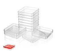 OUNONA Placas De Petri De Laboratorio Cuadradas 10X10Cm 10 Piezas Con Tapa Transparente Para Cultivo De Hongos Microbiología Biología Y Proyectos Científicos Escolares