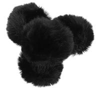 OUNONA Pompones de Lana Sintética Negros para Manualidades Diy, Efecto Realista con Corte Limpio, Paquete de 4 Piezas para Accesorios de Mascotas y Decoración