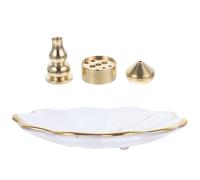 OUNONA Porta Incienso de Cristal Artificial Transparente Diseño Flor de Cerezo, Soporte para Varillas de Incienso Multifuncional de 4 Agujeros, Accesorio Decorativo para Meditación y SPA