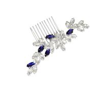 OUNONA Postizo De Pelo Vintage Con Gemas De Imitación Lateral De Azul Para Novia Accesorio De Cabello Elegante Para Bodas Especiales