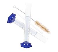 OUNONA Probeta Graduada De Vidrio 100 Ml 4 Piezas Base Redonda Transparente, Incluye Cepillo Pequeño y Varilla De Transferencia, Herramienta De Medición Para Laboratorio, Química y Escuela