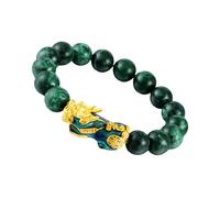 OUNONA Pulsera Feng Shui de Cuentas de Jade con Pi Yao Cambiable Elástica para Mujer Amuleto de y Abundancia Elegante para Diario y Fiesta