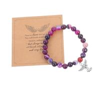 OUNONA Pulseras de Cuentas Conmemorativas Regalos de Condolencia para Seres Queridos Pulsera de Piedra con Tarjeta Pérdida Hijo Madre o Abuela Obsequio de Consolación