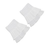 OUNONA Puños De Encaje Gótico Desmontables, Accesorios De Encaje De Gasa Blanca, Talla Única Ajustable, Para Vestimenta Lolita y Trajes Victorianos, Ideales Para Bodas y Fotografía Temática