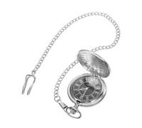 OUNONA Reloj Bolsillo Vintage de Cuarzo Analógico con Números Diseño Clásico con Cadena Resistente Tapa Protectora y Aleación Duradera para Diario y Elegante